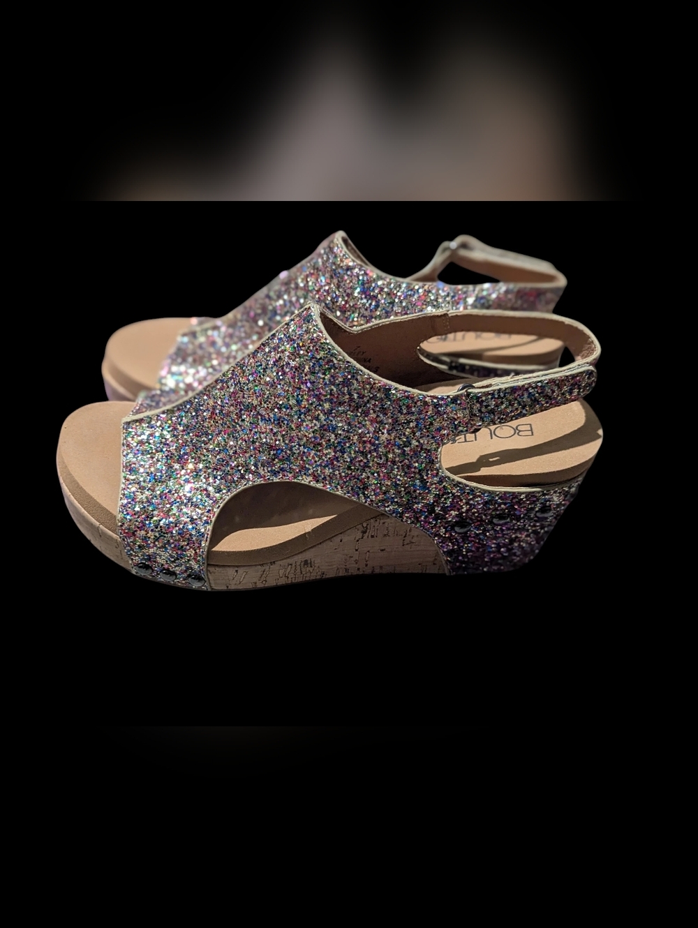 Sparkling Multicolor Wedge Sandals